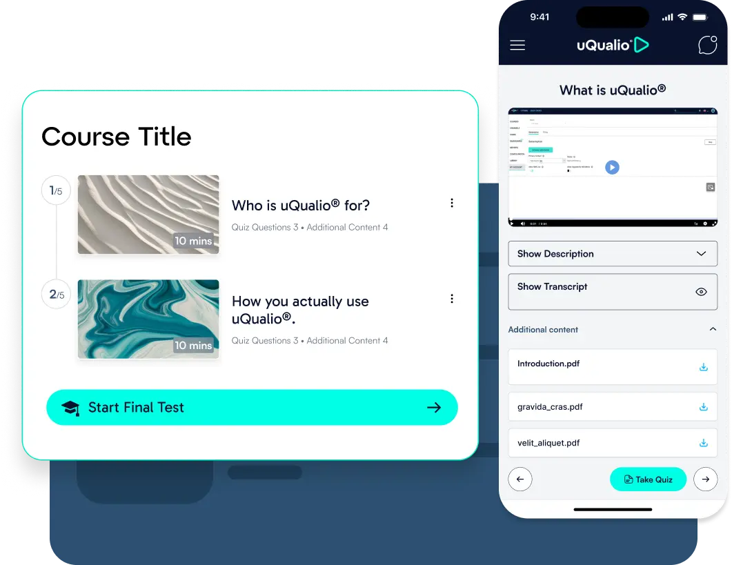 uQualio microlearning with phone